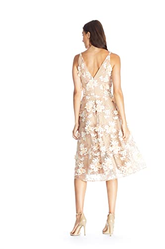 Image of Dress the Population Women's Elisa Sleeveless Plunge Neckline Fit and Flare Midi Dress