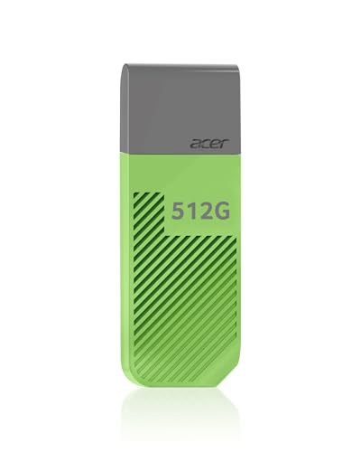 Acer UP300 USBメモリ 512GB USB 3.2 Gen1 最大読出速度120MB/s 高速 フラッシュメモリドライブ 緑 - BL.9BWWA.561