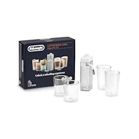De’Longhi LatteCrema Cool Upgrade Set DLSC032 für Rivelia & Primadonna Aromatic (EXAM440.55 & ECAM630.55), 6 kalte Rezepte, LatteCrema Cool Milchbehälter, 4 Thermogläser (400ml & 480ml), Rezeptbuch