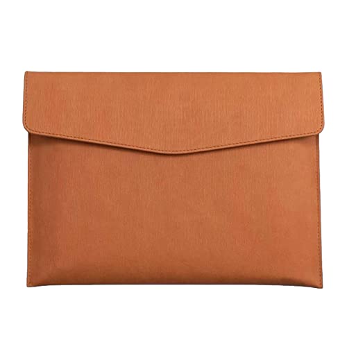 PU-Leder A4 Aktenordner Dokumentenhalter Wasserdicht Portfolio Umschlag Ordner Etui mit Schnappverschluss für Zuhause Schule Büro Schreibwaren Braun