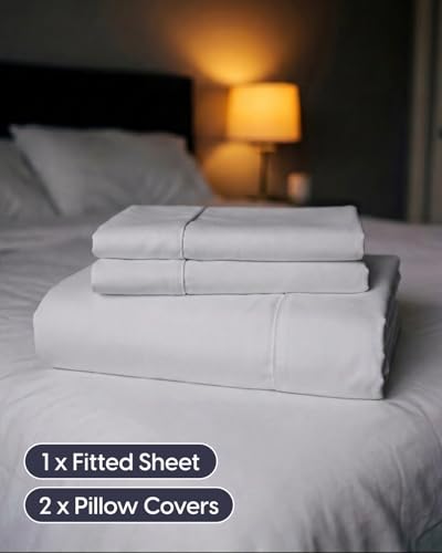 Image of Sleepy Town Split King Size Bed Sheets - 4 Piece - NO Flat Sheet Included - Split King Sheet Set - Soft, Comfy & Cooling - Easy Care - Wrinkle & Fade Free - Brushed Microfiber Sheets (French Grey)