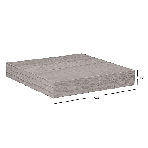 Home Basics Floating Wall Shelf Washed Grey 9" (1 Shelf) Contemporary And Modern Shelf For Mini Sculptures, Small Plants, And Essentials | Invisible Mounting Brackets #TOP6