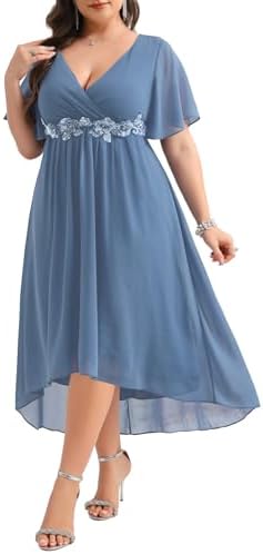 TALISEA Plus Size Dresses Wedding Guest - Formal Cocktail Chiffon...