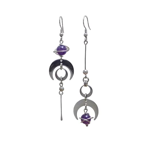 Boucles D'oreilles Pendantes Astres, Bijou En Plaqué Argent