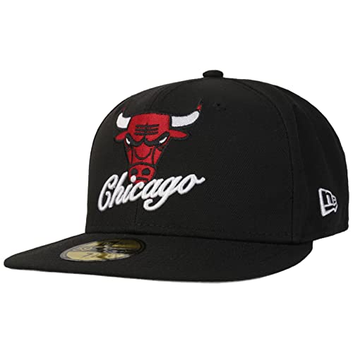 Casquette 59Fifty Chicago Bulls New Era ajustée avec visière plate pour homme