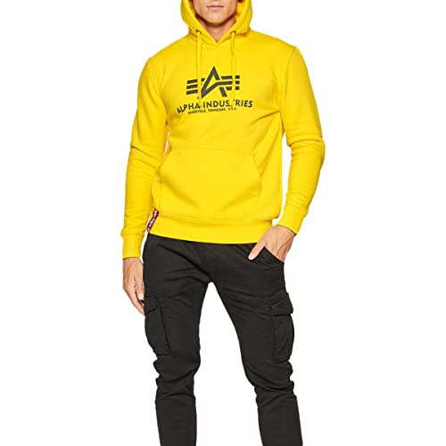 Alpha Industries Basic Hoody Kapuzensweat für Herren Empire Yellow – Ansicht 2
