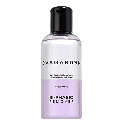 EVAGARDEN Biphasic Make-Up Remover - Suitable for All Skin Types - Water and Oil Mixture - Eliminates Waterproof Products from Eyes and Lips - Soothing and Refreshing Action Formula - 3.38 oz