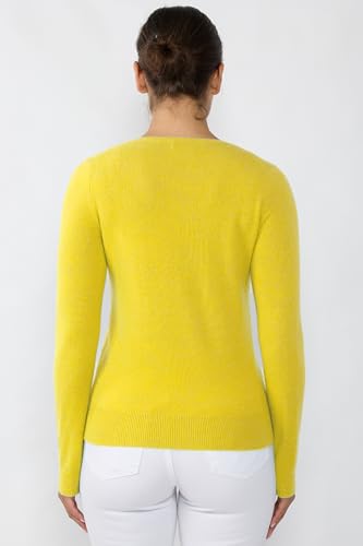 Image of JENNIE LIU Women's 100% Pure Cashmere Long Sleeve Pullover V Neck Sweater