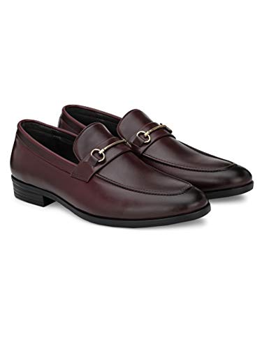 Image of San Frissco Men's Loafers Tan Handcrafted Formal Horsebit Shoes /Slip-on Shoe for Office, Wedding & Parties /Easy to Match Moccasins with Stylish Lightweight and Comfortable