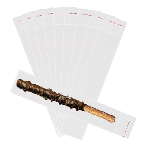 JOSDIOX Self Sealing Cellophane Bags 2x10 Inches 100pcs, Pretzel Bags Thickened Pretzel Rod Bags,Resealable Bag for Packaging ICY Candy Popsicle,Favors, Products Cover