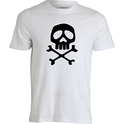 Maglietta di Capitan Harlock Generico Maglietta di cap. Harlock v.1 Unisex t-Shirt Nave Arcadia Cartone Anni 80 Skull Uomo Ragazzo Bambino (XL, Bianco)