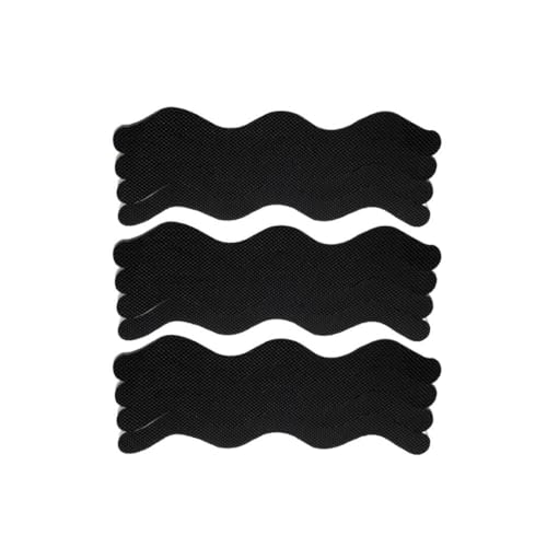 Grip Shop Anti-Rutsch Aufkleber für Badewanne, Dusche, Treppe, Schwimmbad Schutz Welle 10cm 12 Stück Schwarz