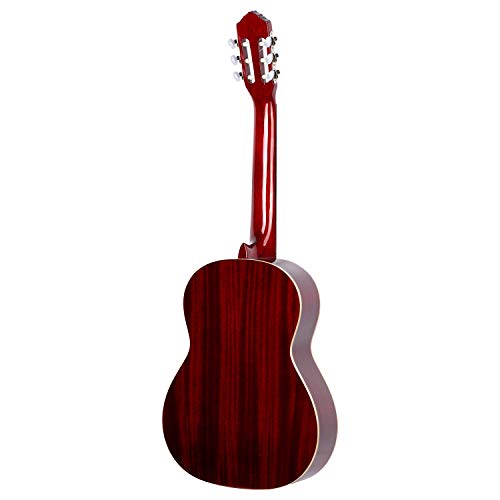 Ortega Guitars 6 String Family Series Full Size Left-Handed Nylon Classical Guitar W/Bag, Spruce Top-Wine Red-Gloss, (R121L-Wr) #TOP1