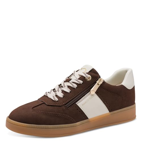 Marco Tozzi Damen Sneaker weiches Feel Me Wechselfußbett weiches Innenfutter Modern, braun (Chocolate), 36 EU