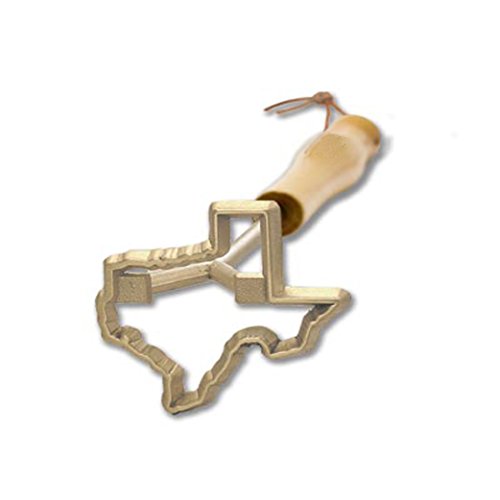 Indiana Metal Craft Texas Branding Iron - Solid Brass with Wood Handle, Perfect for BBQ, Steak, Grilling, and Marking, Gift Box Included, Made in USA