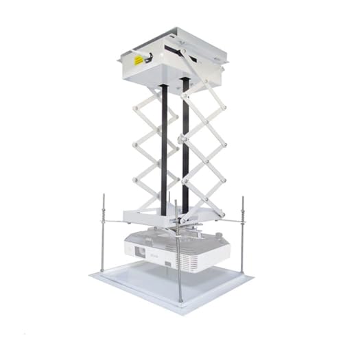 Electric 110V Projector Mount Ceiling Hidden Projector Mount with Wireless Remote Control 22LB Max Load for Cinema Church Running Distance 59In