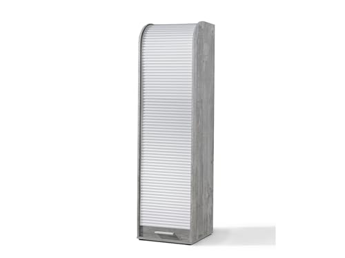 möbelando Rolloschrank Jalousienschrank Büroschrank Schrank Aktenschrank Organizer I Beton/Weiß möbelando Rolloschrank Jalousienschrank Büroschrank Schrank Aktenschrank Organizer I Beton/Weiß