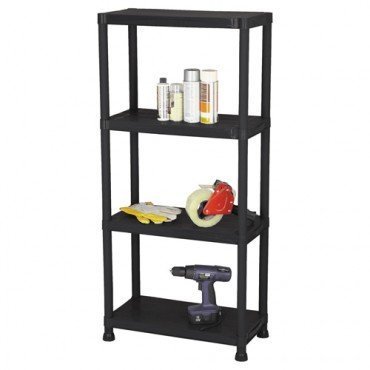 4 Tier Shelf Rack Rugged Polypropylene 51 5/8'' high x 23'' Wide x 12'' deep