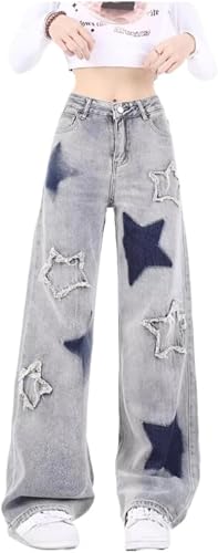 VCM Y2k Pants Star Pants Baggy Jeans Straight Leg Jeans Unisex Aesthetic Pants High Waisted Jeans Grunge Pants