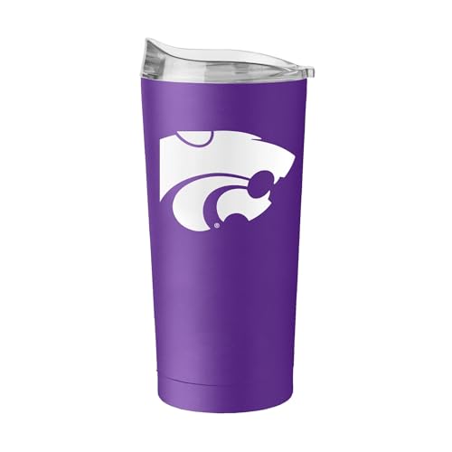 Image of Logo Brands 20 oz Powder Coat Tumbler- Insulated Tumbler with Lid for Water, Iced Tea or Coffee, Smoothie and More