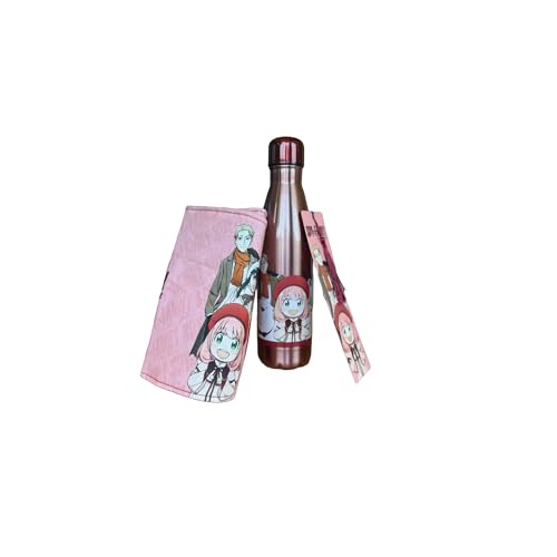 Homadict - Pack Botella isotérmica Spy x Family + protección manga - Caja decorativa estilo manga - Licencia oficial
