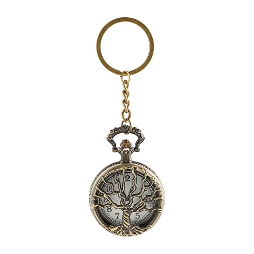 Image of AUGEN Premium Pocket Watch Metal Keychain Tree Retro Vintage for Gifting With Key Ring Anti-Rust (Pack Of 1)