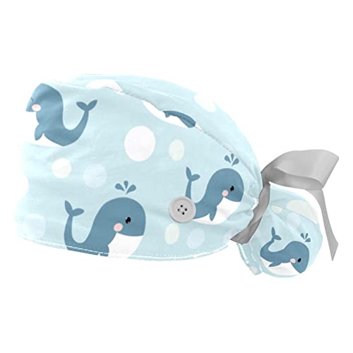 Chapeaux de travail pour hommes et femmes JDEZ au motif baleines pour rester au frais