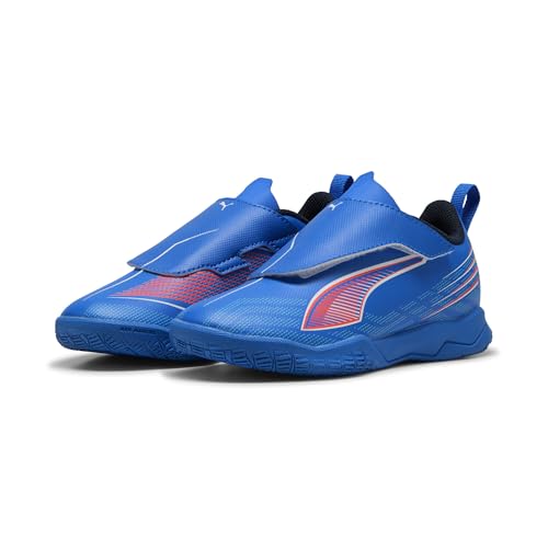 PUMA 6 Play V IT JR, Soccer Shoe, Ultra Blue White-Glowing Red, 24 EU