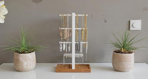 Présentoir à bijoux blanc pour boucles d'oreilles et montres