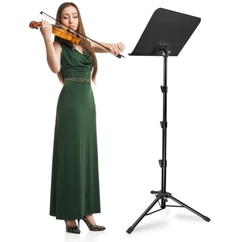 Image of 70IN Sheet Music Stand, Tall Music Stand for Sheet Music High Stability, Adjustable Portable Music Stand with Carrying Bag for Guitar, Violin, Ukulele (33-70IN-B)