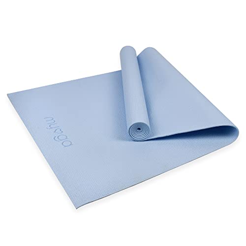Myga Yoga Mat - Non-Slip Exercise Mat for Yoga, Pilates, Meditation & Fitness - Lightweight Yoga Mat for Travel - Multipurpose Mat for Men & Women for Home Gym & Studio - Sky Blue