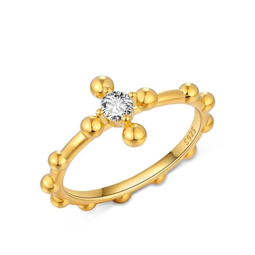 CVRAVO Rosary Rings for Women 925 Sterling Silver Catholic Rosary Ring Prayer Rosary Jewelry (Size:7)