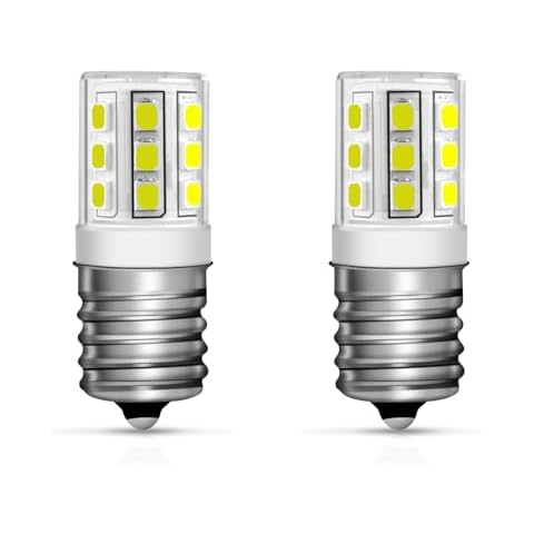 Noobibaba KEI D28a Refrigerator Light Bulb KEL2811, E17 Intermediate Base 5304517886 Appliance Bulb, 4W 120V Replace 35W Halogen Bulbs, Fit for Frigidaire Electrolux Kenmore, Daylight White 2-Pack Cover