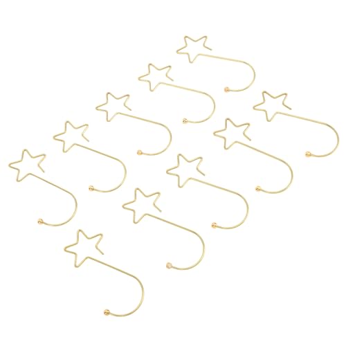 Jwthee 120PCS Christmas Ornaments Hooks, Star Shaped Hooks Christmas Tree Hooks Stainless Steel Decorative Hangers Decorative Ornaments Hook for Party (Gold)