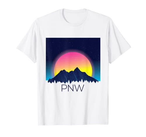 PNW Pacific Northwest Vintage Mountain Oregon Montana Retro Camiseta
