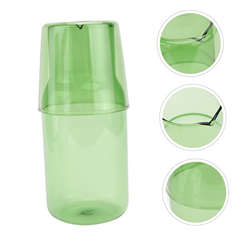 Set de 2 vasos y jarra de vidrio verde miniatura 7