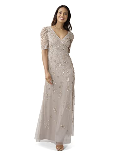 Image of Adrianna Papell Long Beaded Blouson Mother of the Bride Gown