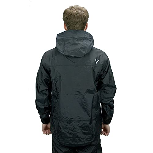 Men's Dark Rain Jacket - Black, Large3