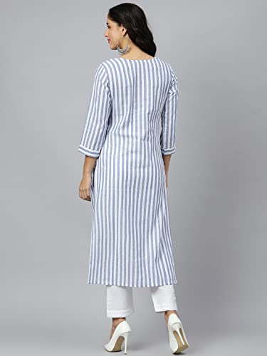 Image of ANNI DESIGNER Women's Cotton Blend Straight Fit Kurta