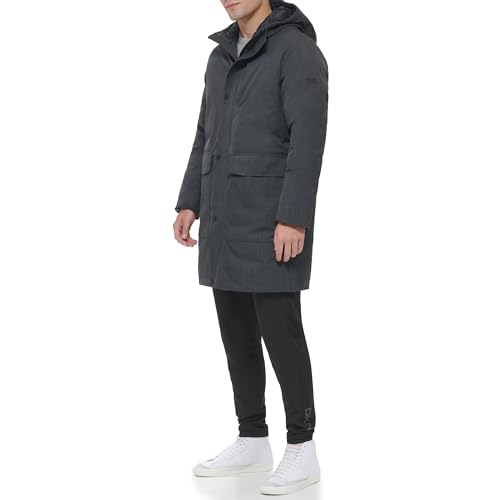 Image of DKNY Men's Water Resistant Hooded Logo Parka Jacket