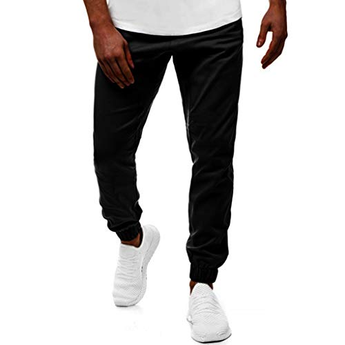 Subfamily Pantalones Casuales Deportivos de Color Sólido con Bolsillo con Cordón para...