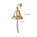 MesuBari Nautical Solid Brass Ship Bell - Hanging Marine Wall Bell with Jute Rope with Wall Mounted for Home Décor, School, Church and Reception (5.5 Inch)