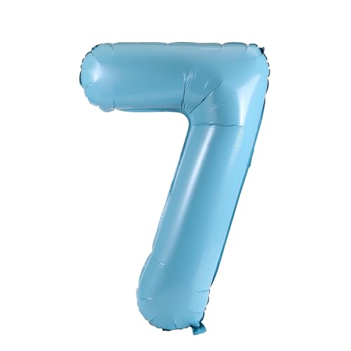 Image of YPSelected 32 Inch Large Foil Helium Number Balloon Birthday Wedding Party 0-9 (Baby Blue, 7)