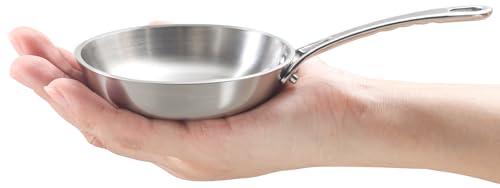 Macevia 0.12QT Mini Sauce Pan 18/10 Stainless Steel Butter Warmer Small Pot with Handle Ideal for Kitchen Restaurant Camping & RV Use (4 Inch) - Silver