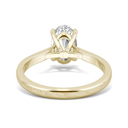 Charles & Colvard 14K Yellow Gold Moissanite 10x6mm Elongated Oval Engagement Ring, 2.30ct DEW 6