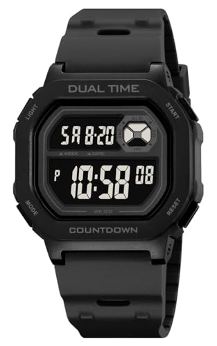 Montre numérique Reginald étanche avec rétro-éclairage pour homme actif