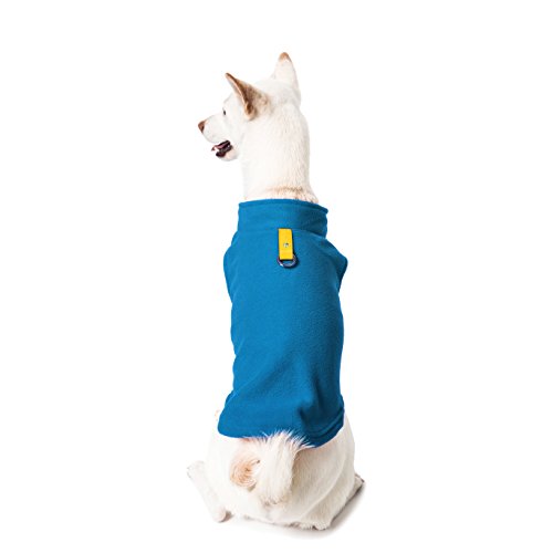 Image of Gooby Fleece Vest Dog Sweater - Deep Blue, X-Large - Warm Pullover Fleece Dog Jacket with O-Ring Leash - Winter Small Dog Sweater Coat - Cold Weather Dog Clothes for Small Dogs Boy or Girl (Pack of 2)