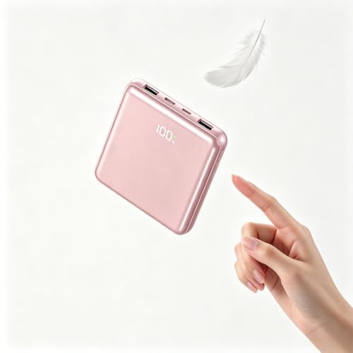 Batterie Externe 20000mAh Rose Power Bank Charge Rapide iPhone et Android