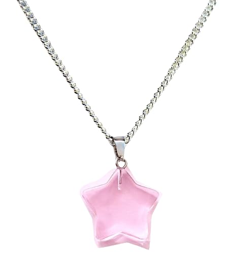 MONOSA Star Pendant Necklace | Chain Size: 18 Inch + 2 Inch Long Width: 2.5 mm Depth: 1.5 mm Material: Metal Pendant Size: 20 mm x 20 mm x 6 mm (Pink) (B0D9K1T1HV) Amazon Price History, Amazon Price Tracker