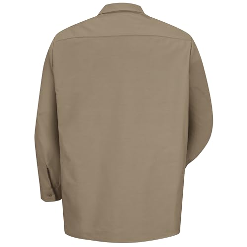 Image of Red Kap Men's Long Sleeve Industrial Work Shirt | Moisture Wicking Button Up, Wrinkle Resistance Fights Fading & Stains